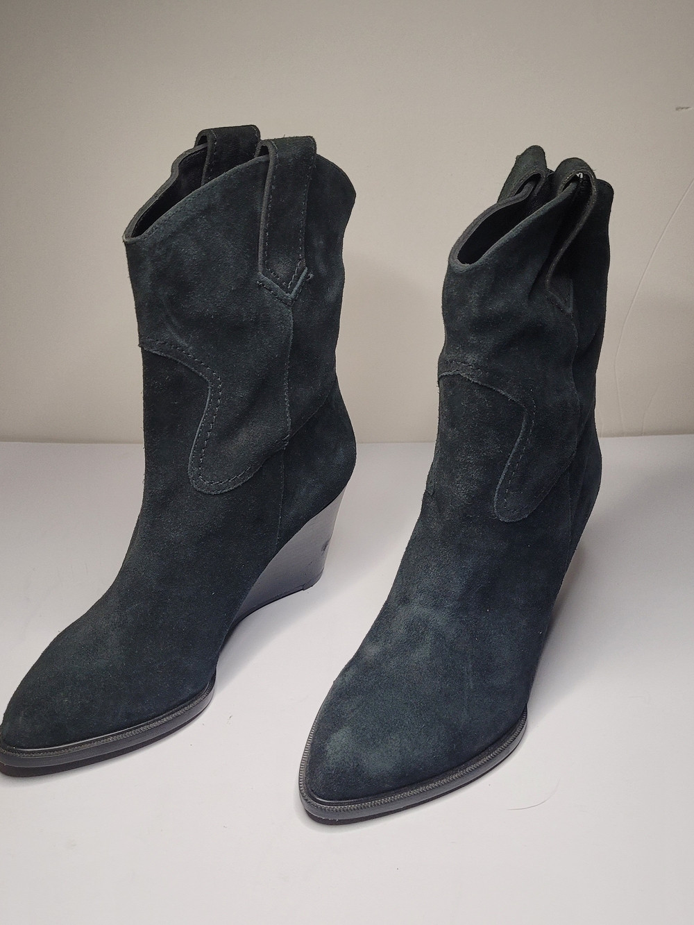 Robert Clergerie Dark Green Suede Boots - Made In France - Size 37